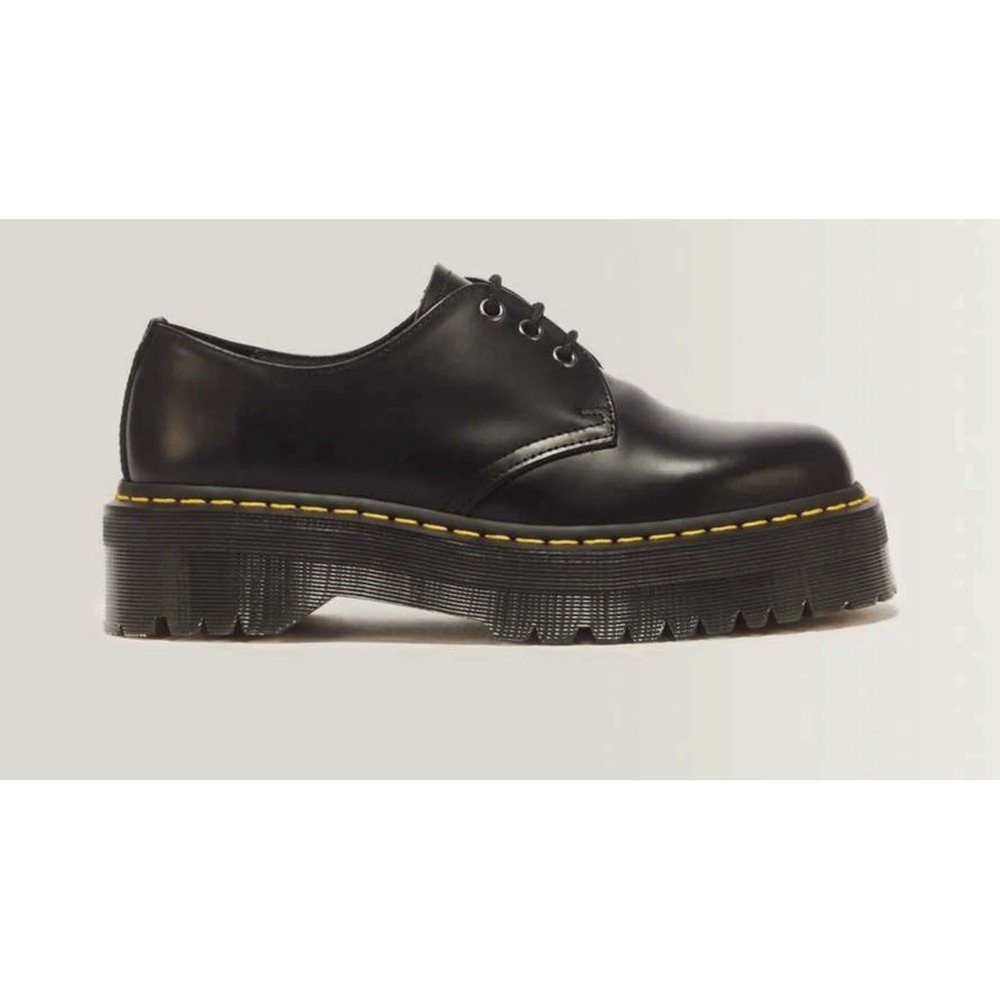 Dr. Martens Quad 1461 Retro Platform Black Smooth Oxfords Shoes Women's US 7